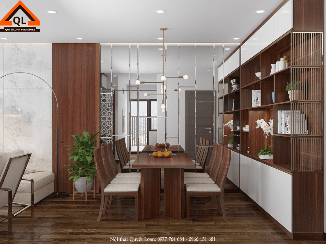 Bộ bàn ăn 6 chỗ gỗ tự nhiên sang trọng