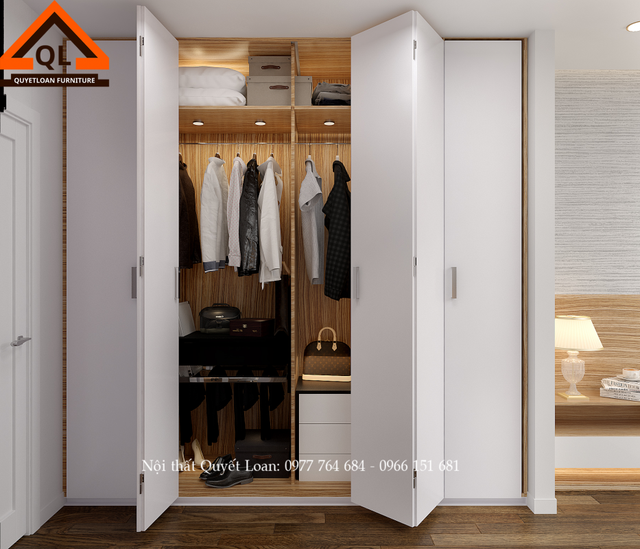 30+mẫu tủ áo công nghiệp giá tốt 2023 3 Phối cảnh phòng ngủ
